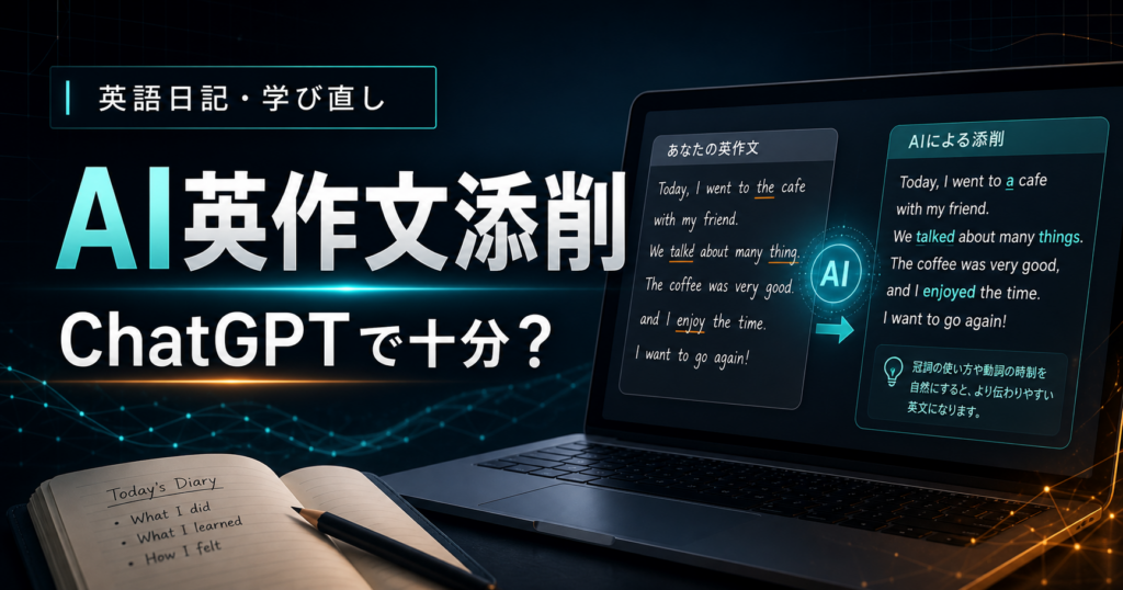 AI英作文添削はChatGPTで十分？英語日記を続けるための使い分けメモ